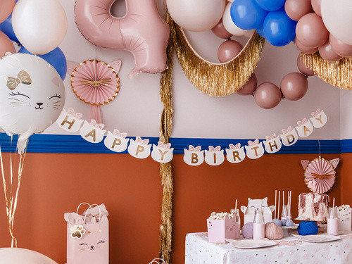 Baner Happy Birthady Kotki 2,5m GRL113 PartyDeco